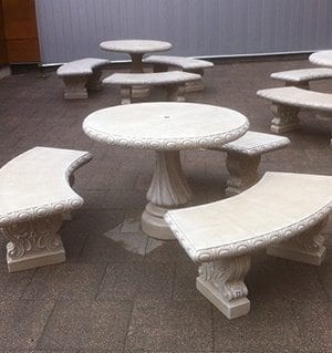 Southwestern Ornamental Concrete Tables and Benches